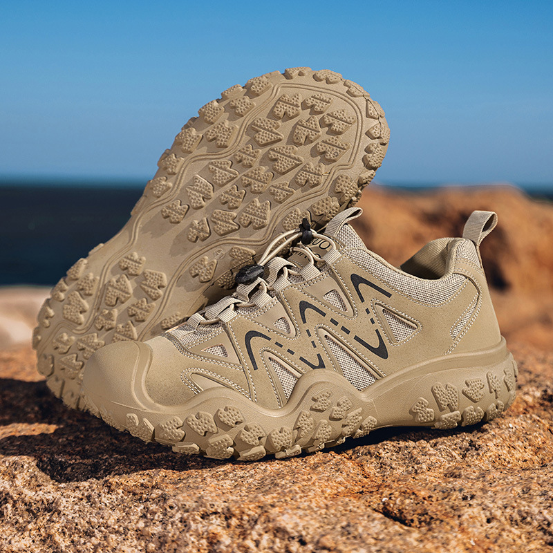 Chaussures de sport pour hommes à semelle épaisse, en mesh respirant, avec soutien de la voûte plantaire, idéales pour la randonnée