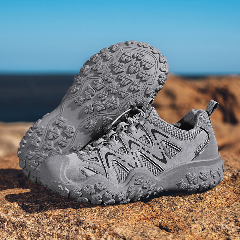 Chaussures de sport pour hommes à semelle épaisse, en mesh respirant, avec soutien de la voûte plantaire, idéales pour la randonnée