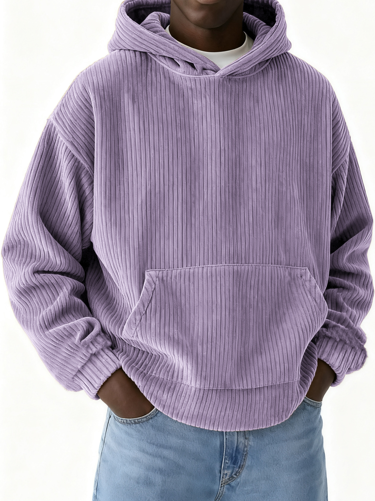 Men's Basic Casual Corduroy Hoodie