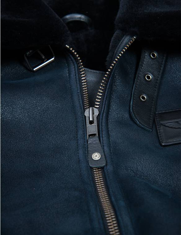 50% DE RÉDUCTION - VESTE DE VOL B-15 FAST EAGLE EN CUIR DE MOUTON BLEU MARINE [ÉPUISÉ]