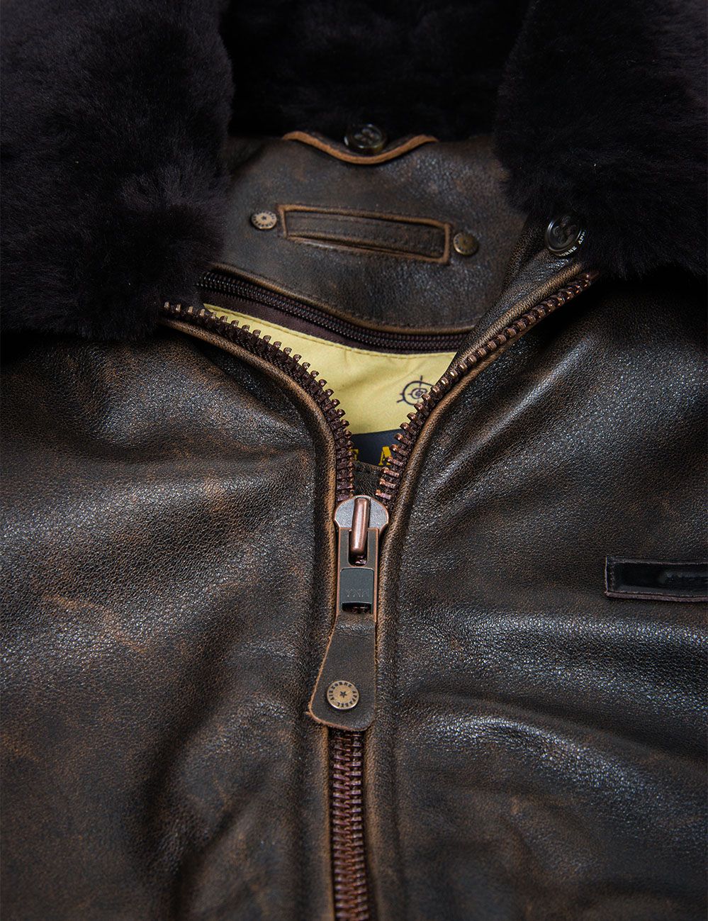 (NOUVEAUTÉS) VESTE EN CUIR DE VOL A-2 AVEC DOUBLURE