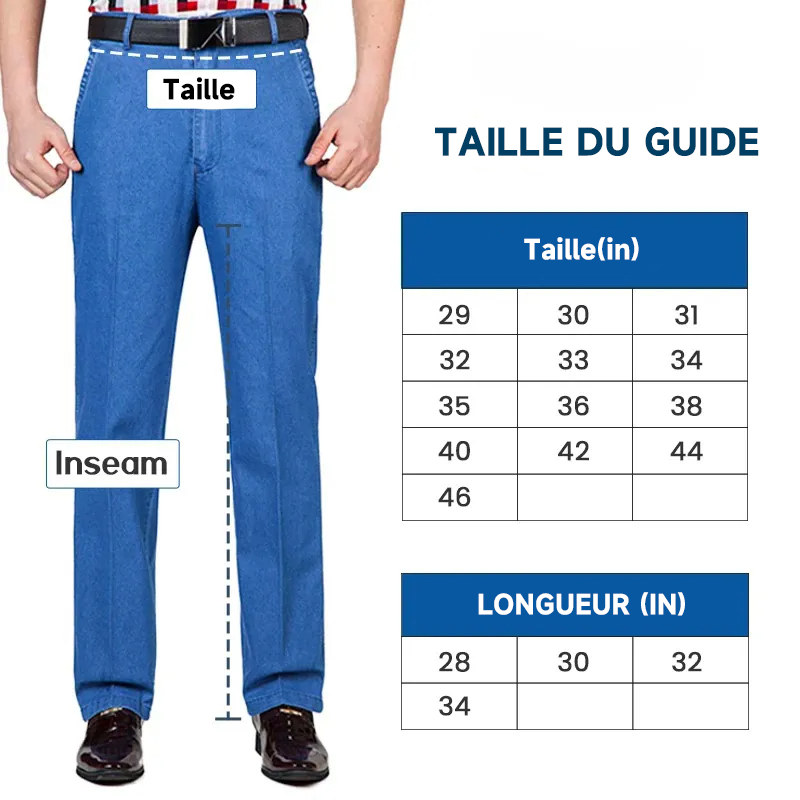 Mainine Dad Jeans - Jean Homme Taille Haute Coupe Droite Stretch