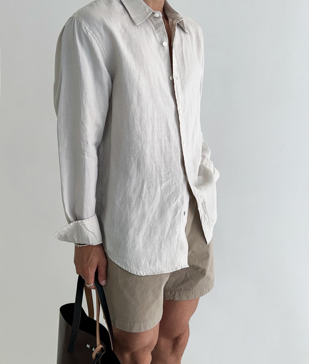 Chemise en lin unie simple pour l'été