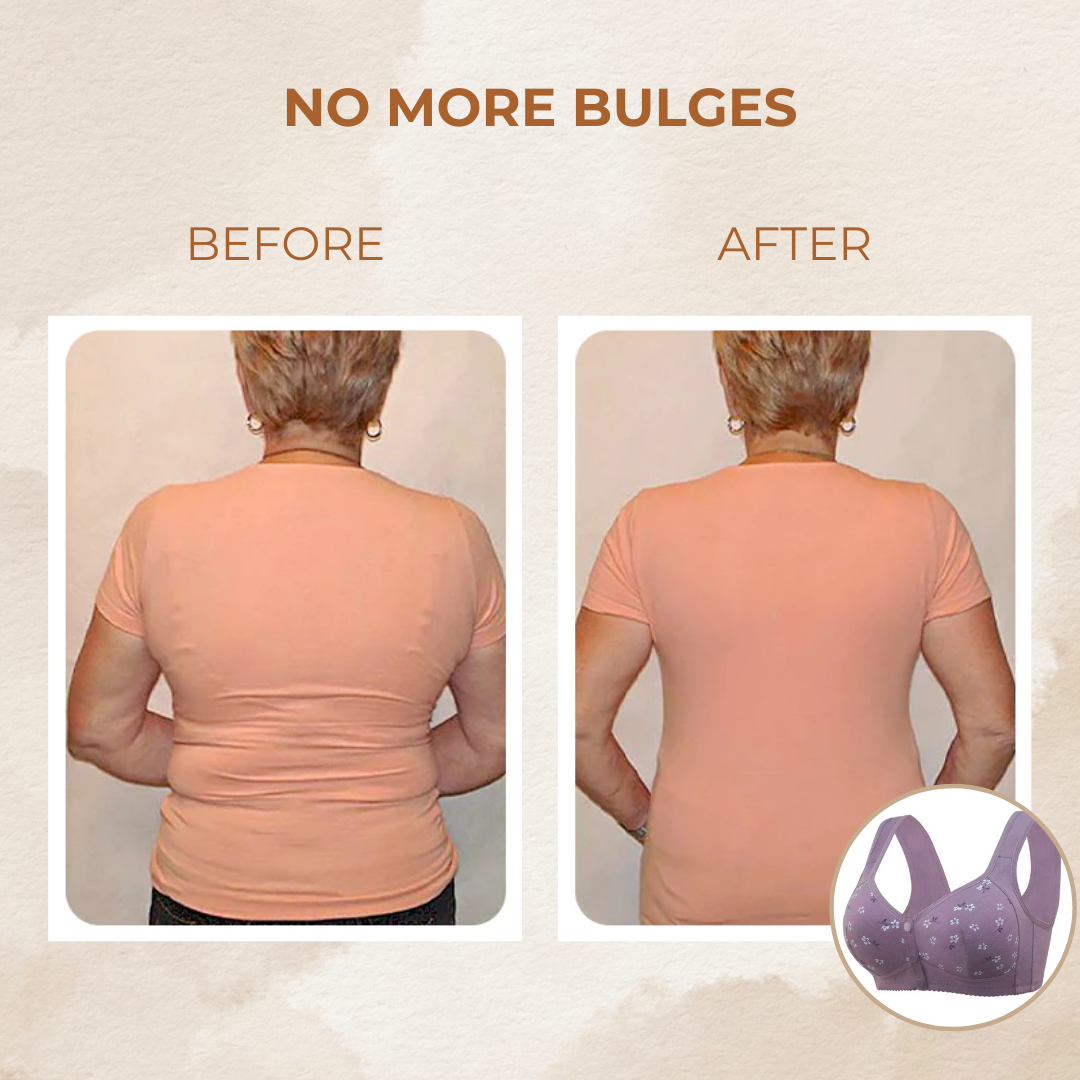 Soutiens-gorge Purple Daisy - Soutiens-gorge en coton sans armature à fermeture avant, grande taille de bonnet