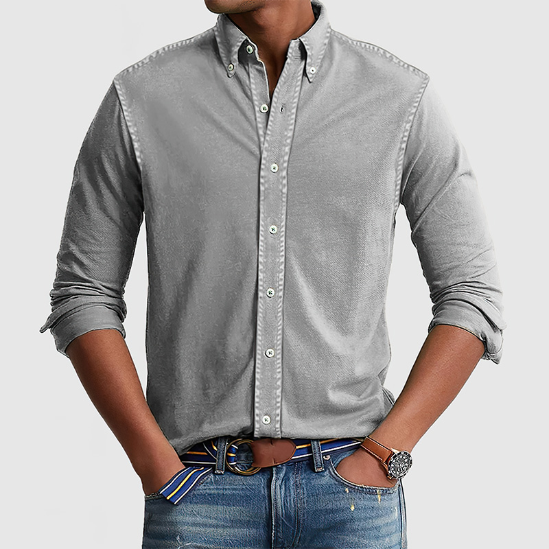 Chemise en coton lavé vintage pour homme