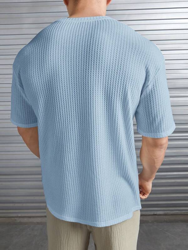 Men's Premium Waffle Texture T-Shirt | Casual Short Sleeve Summer Shirt