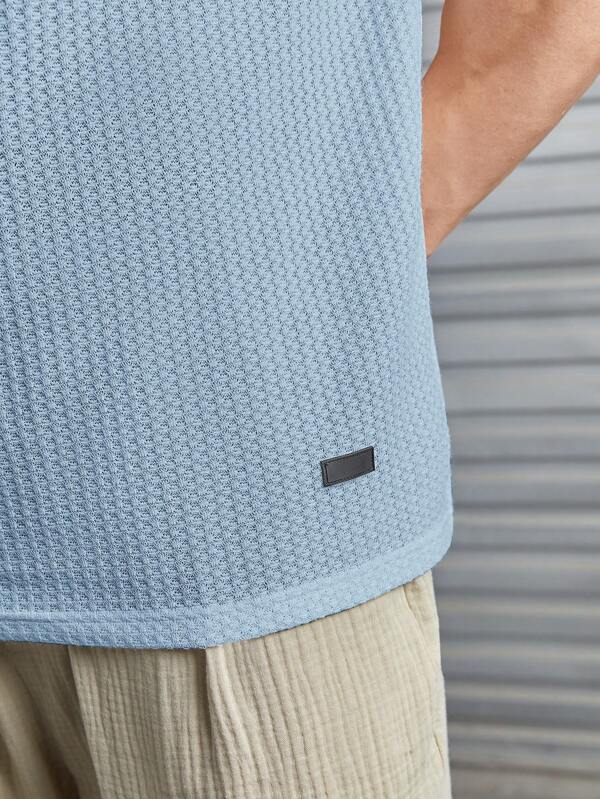 Men's Premium Waffle Texture T-Shirt | Casual Short Sleeve Summer Shirt