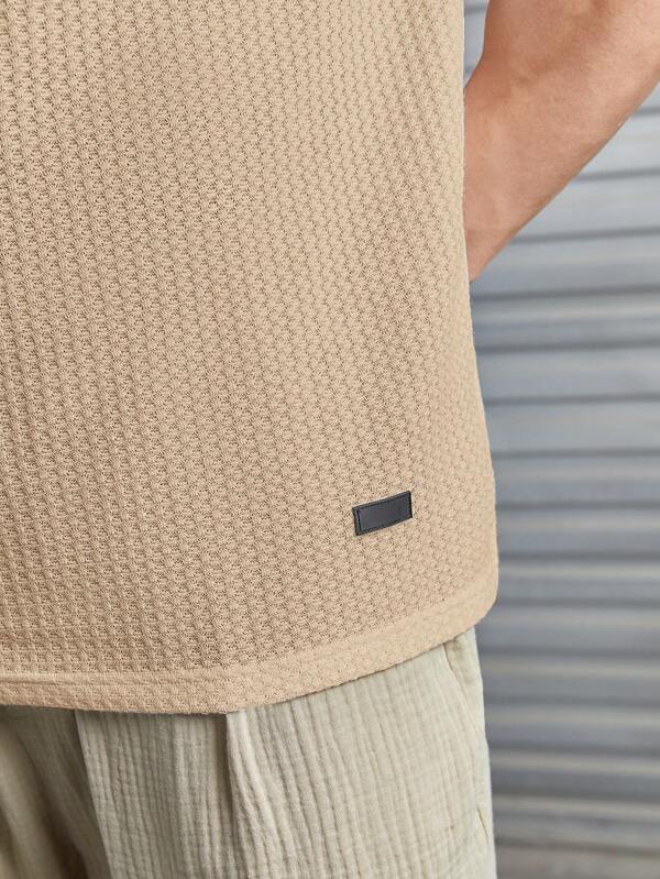 Men's Premium Waffle Texture T-Shirt | Casual Short Sleeve Summer Shirt
