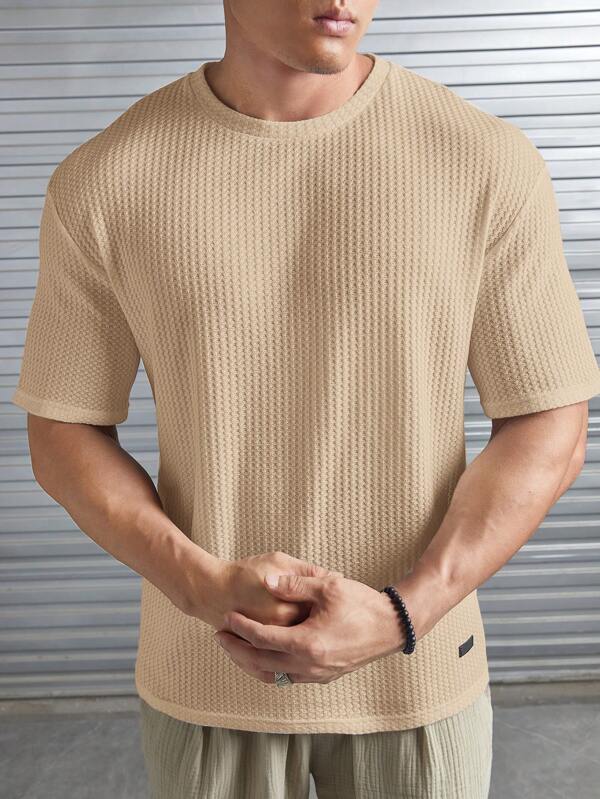 Men's Premium Waffle Texture T-Shirt | Casual Short Sleeve Summer Shirt