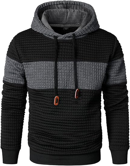 🔥Nouveau 2025🔥 Sweat à capuche à manches longues avec patchwork en plaid jacquard