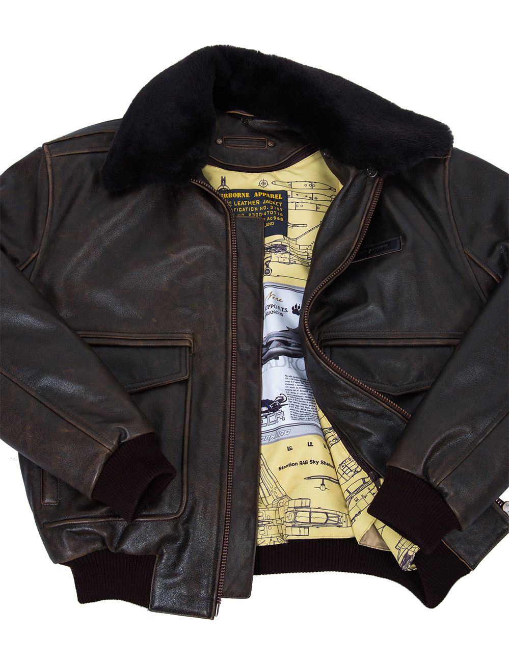 (NOUVEAUTÉS) VESTE EN CUIR DE VOL A-2 AVEC DOUBLURE