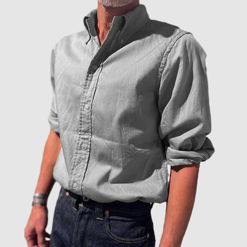 Chemise à manches longues vintage pour homme