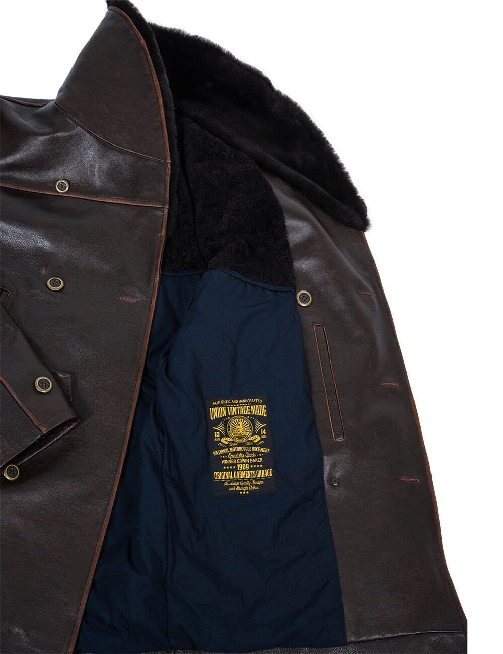 Grand Manteau Peacoat en Cuir Western d'Hiver Art. 709