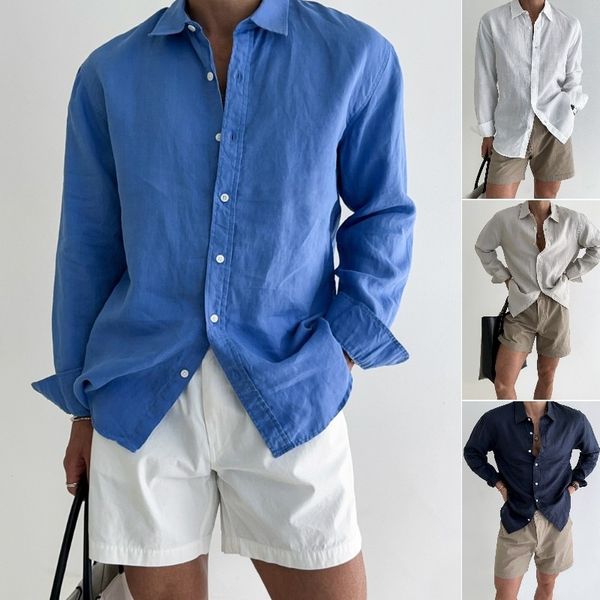 Chemise en lin unie simple pour l'été