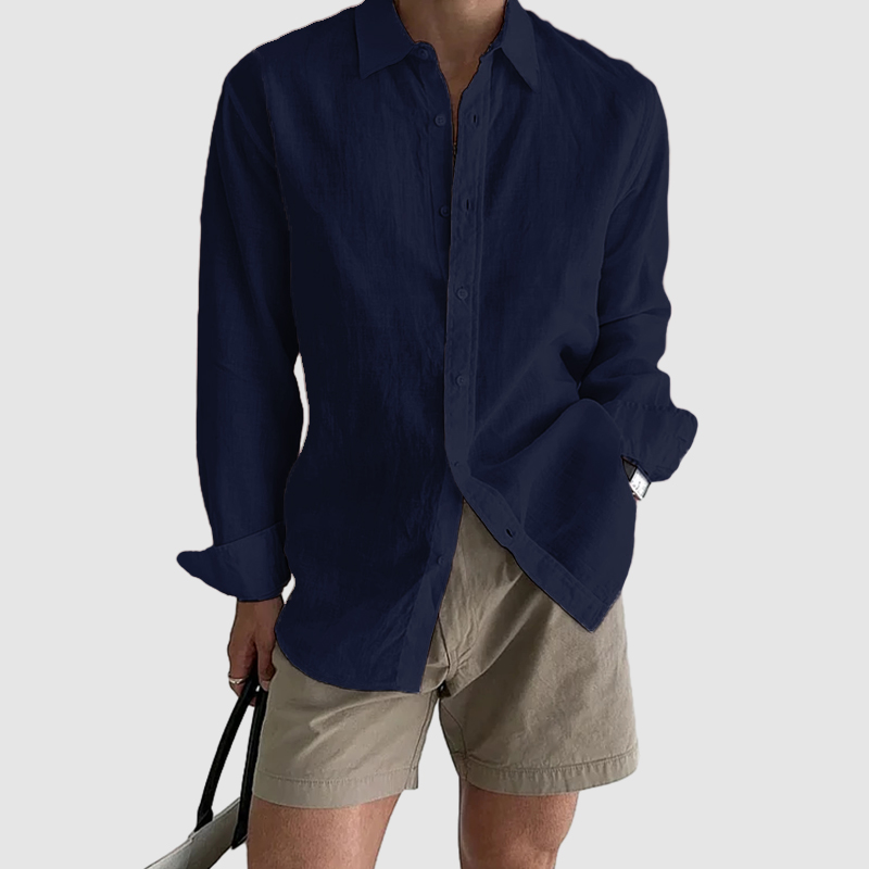 Chemise en lin unie simple pour l'été