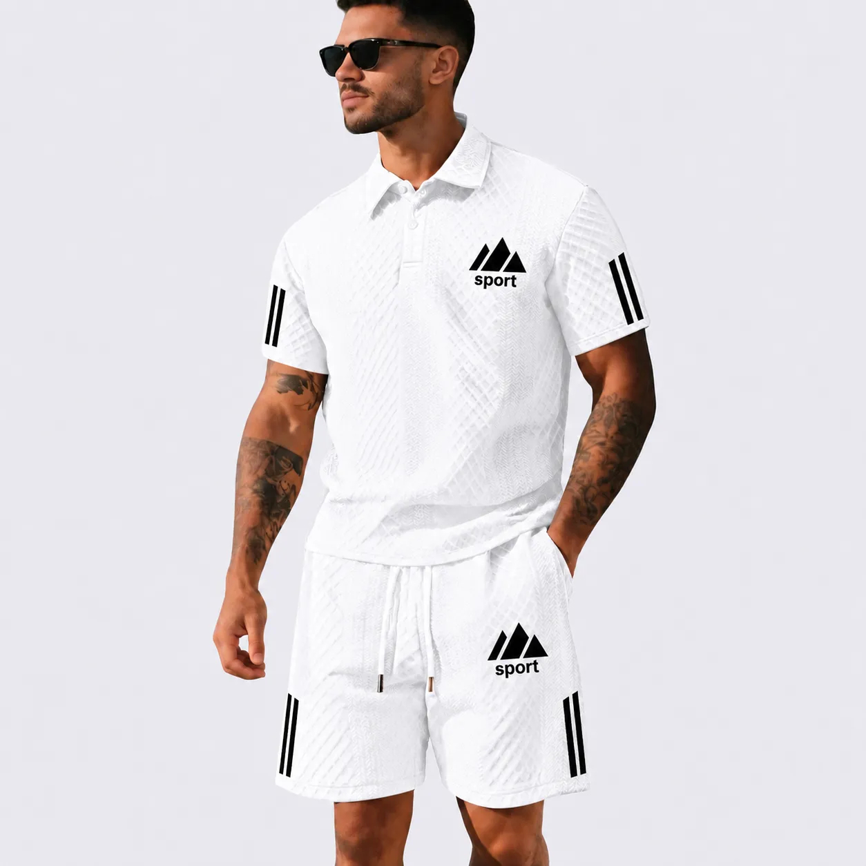 Letzter Tag: 50 % Rabatt! Herren-Sommer-Set mit Poloshirt und Shorts