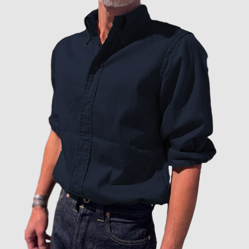 Chemise à manches longues vintage pour homme