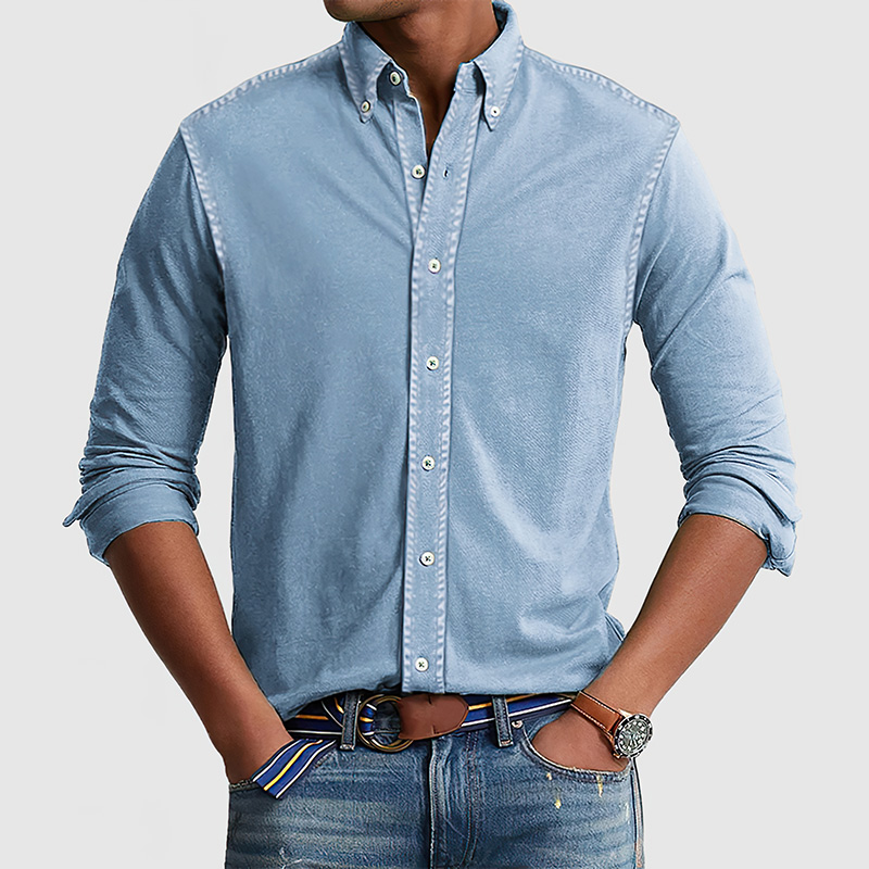Chemise en coton lavé vintage pour homme
