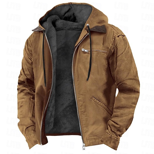 Sweat à capuche zippé pour homme, style rétro streetwear, pour l'extérieur.