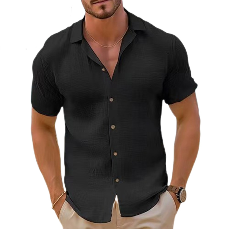 Chemise à manches courtes pour hommes, idéale pour les vacances à la plage