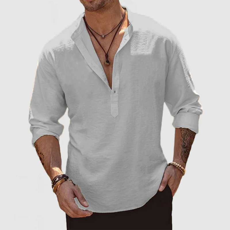 Chemise Décontractée en Coton et Lin pour Homme – Usage Quotidien