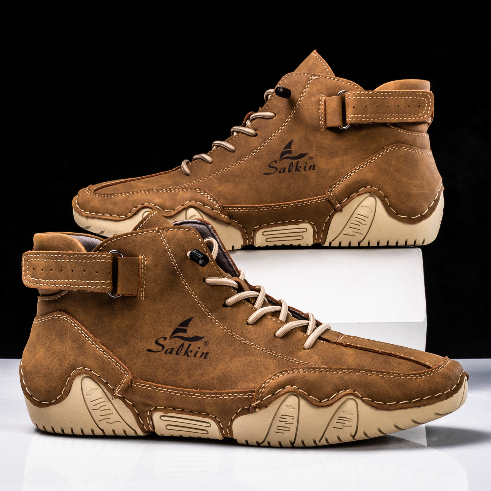 Chaussures de marche montantes imperméables Octopus pour hommes, à pied large