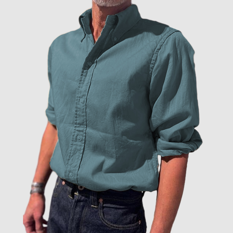 Chemise à manches longues vintage pour homme