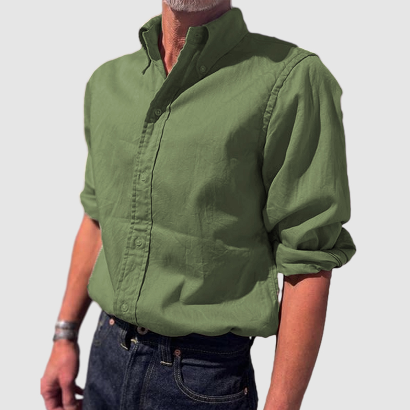 Chemise à manches longues vintage pour homme