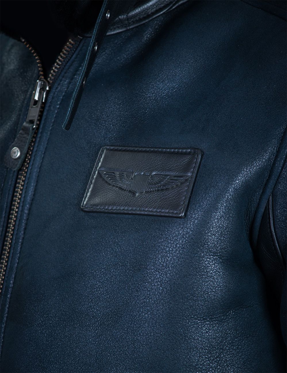 50% DE RÉDUCTION - VESTE DE VOL B-15 FAST EAGLE EN CUIR DE MOUTON BLEU MARINE [ÉPUISÉ]