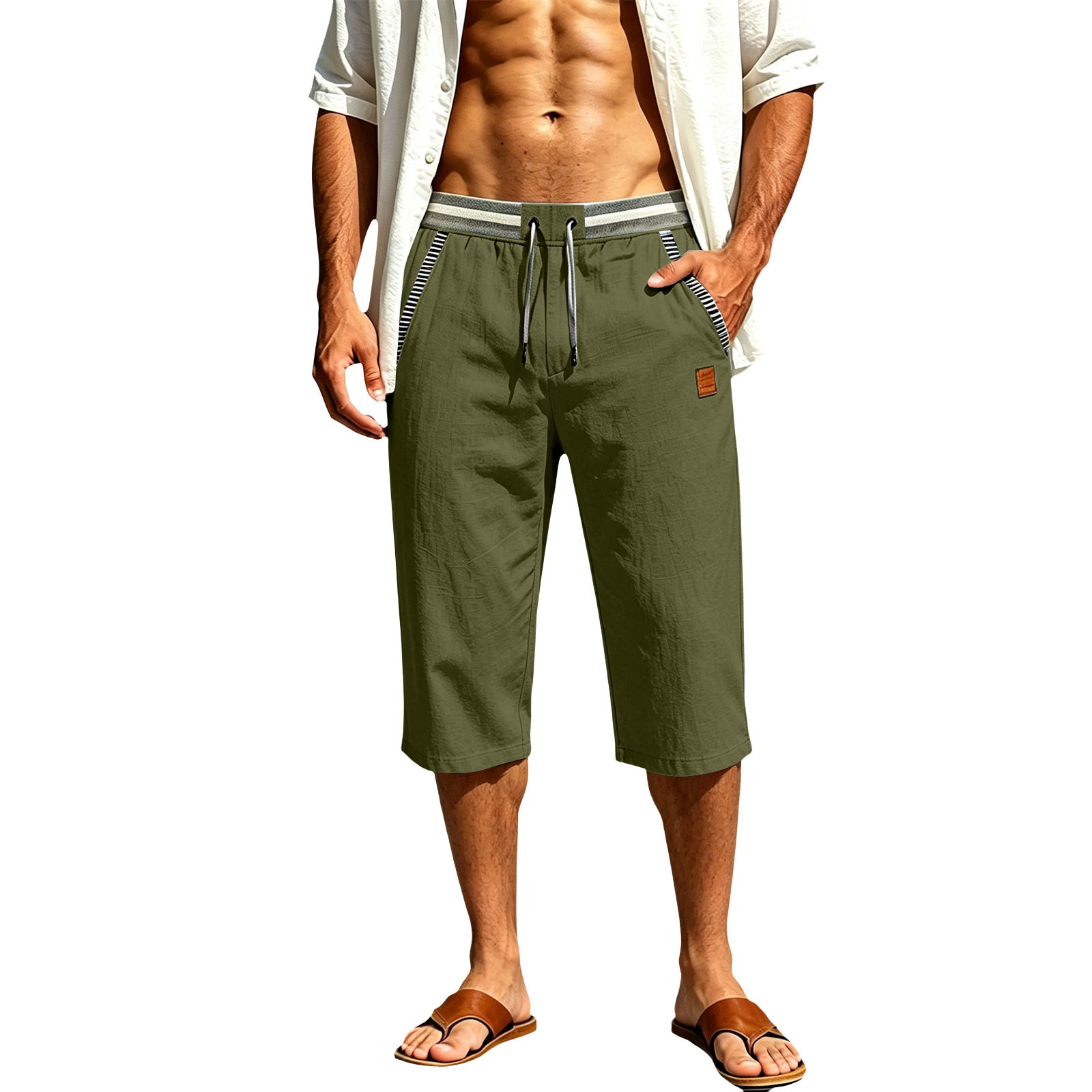 Offre à durée limitée - Short Cargo d'Été en Coton-Lin | Confort & Multi-Poches