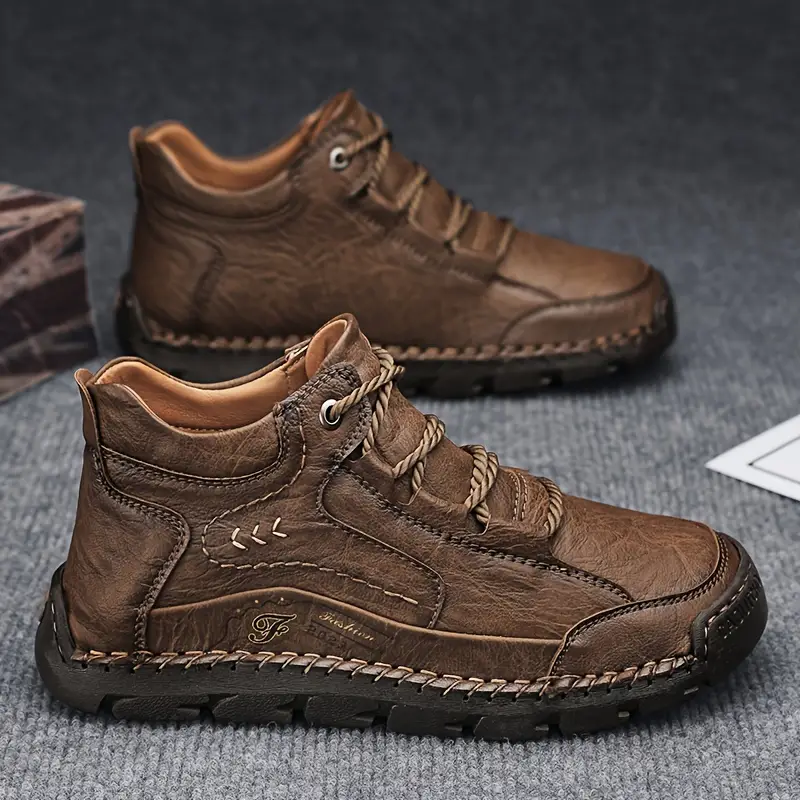 Chaussures en cuir pour hommes faites à la main - Soulage la douleur aux pieds