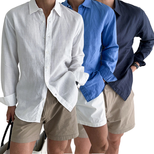 Chemise en lin unie simple pour l'été