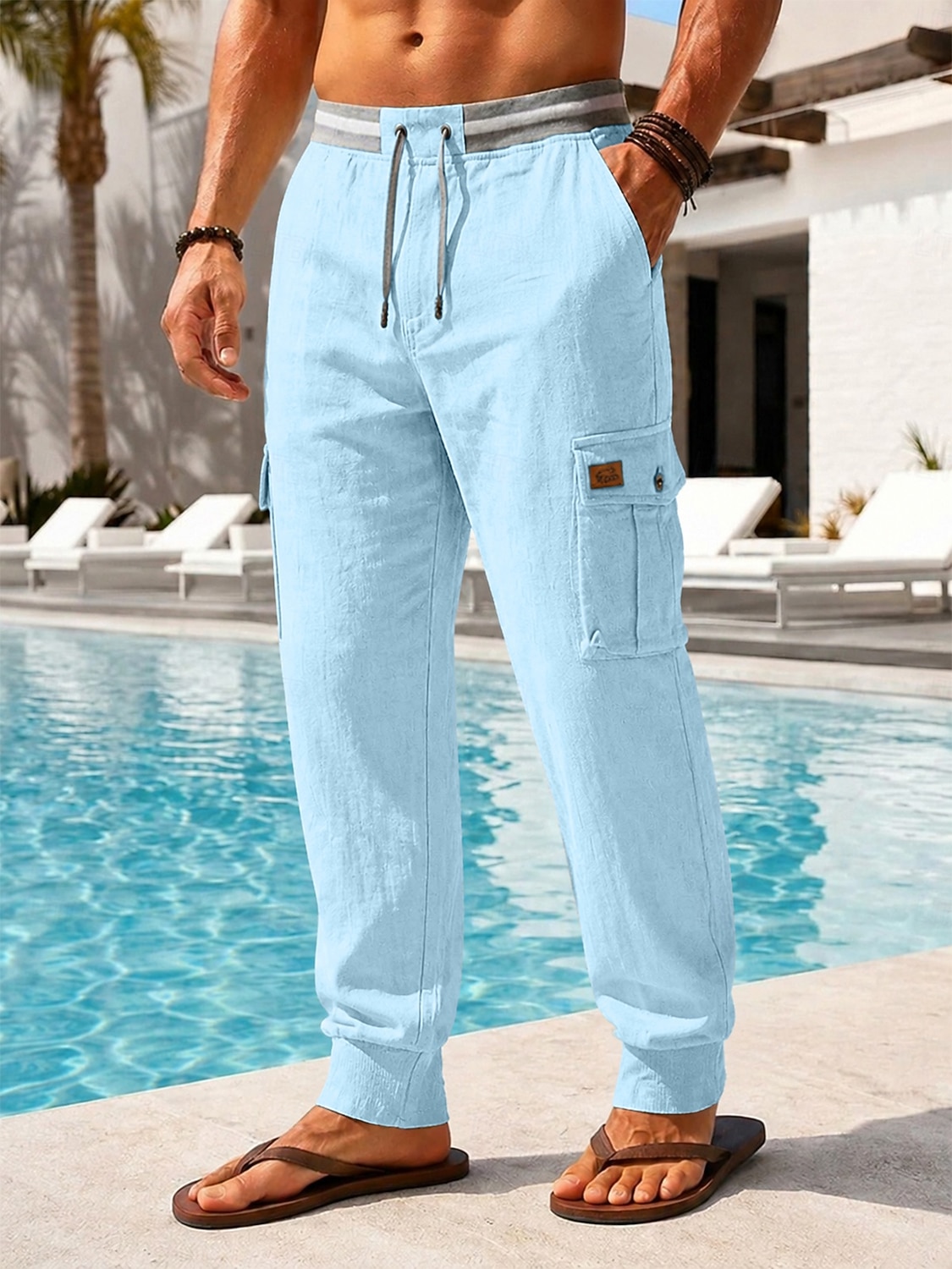  Men's Cargo Pants Linen Pants Summer Pants