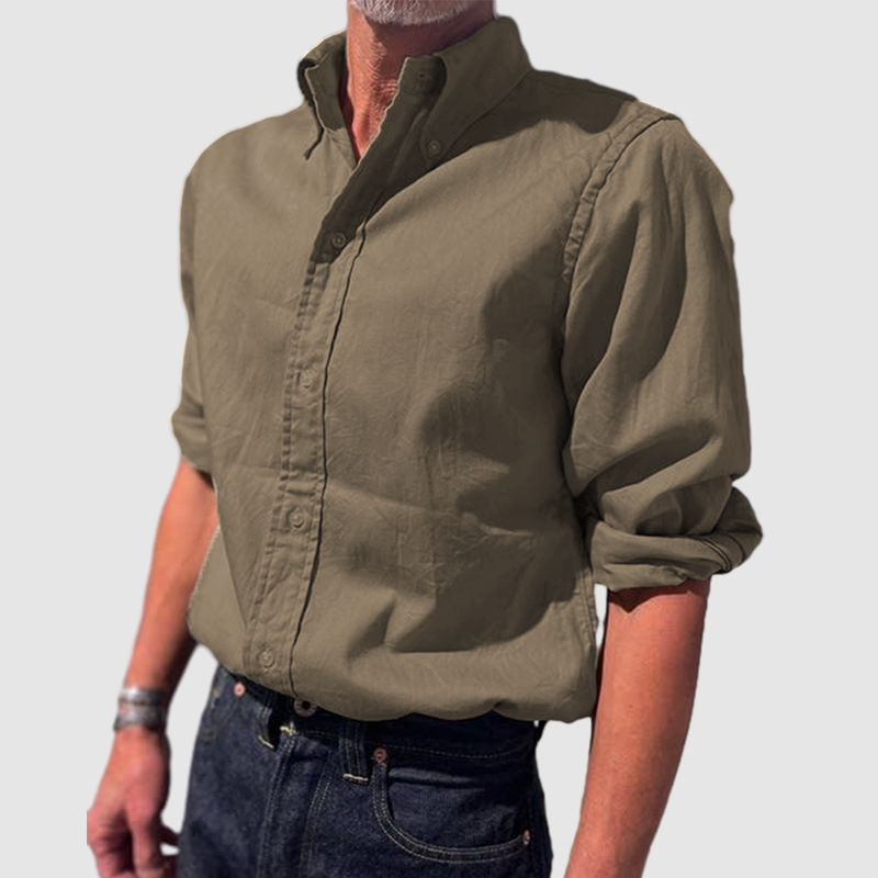 Chemise à manches longues vintage pour homme