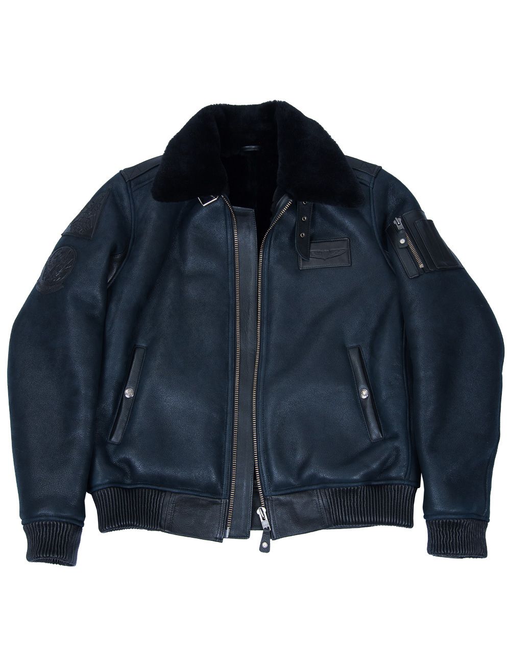 50% DE RÉDUCTION - VESTE DE VOL B-15 FAST EAGLE EN CUIR DE MOUTON BLEU MARINE [ÉPUISÉ]