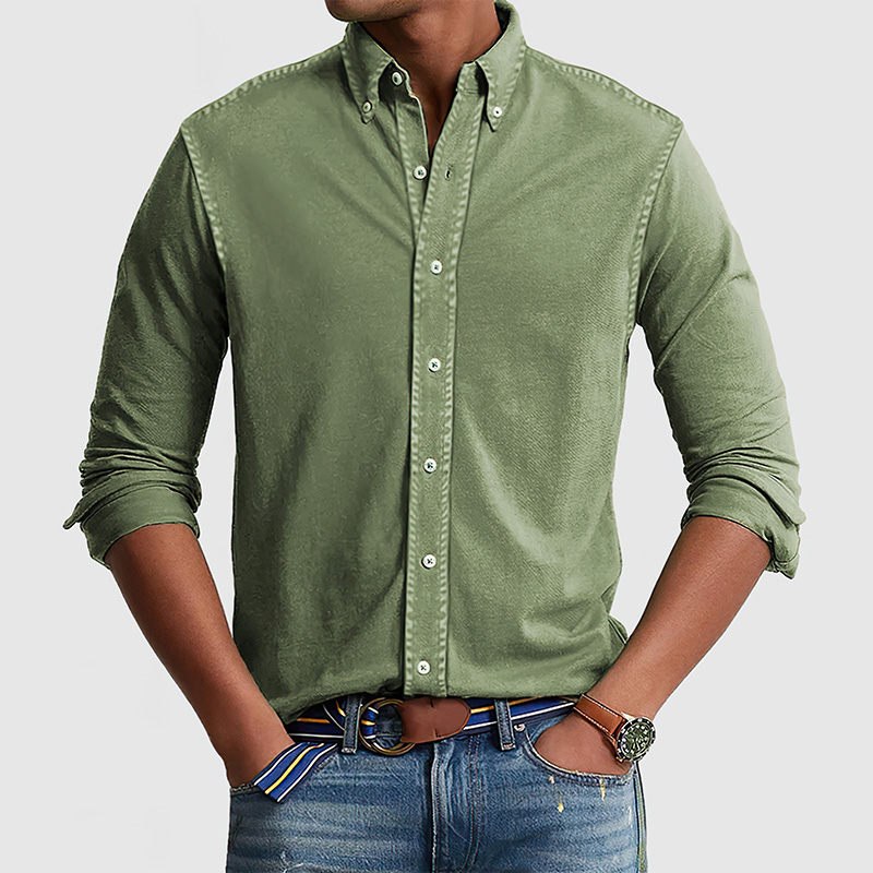 Chemise en coton lavé vintage pour homme
