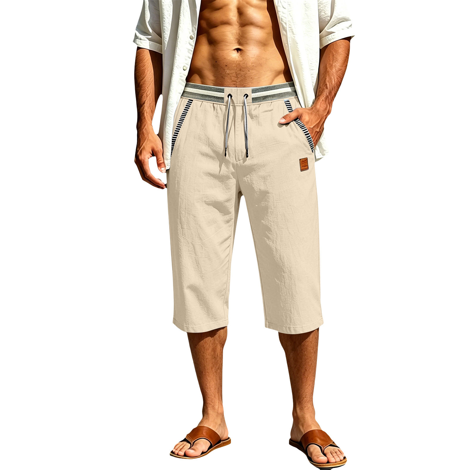Offre à durée limitée - Short Cargo d'Été en Coton-Lin | Confort & Multi-Poches