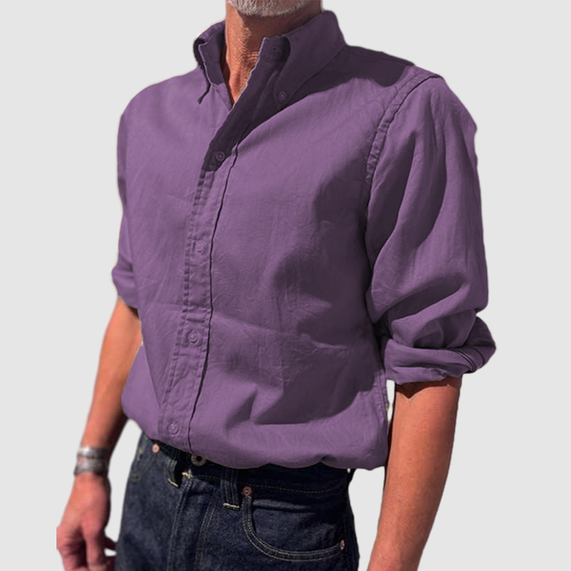 Chemise à manches longues vintage pour homme