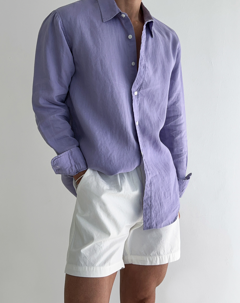 Chemise en lin unie simple pour l'été