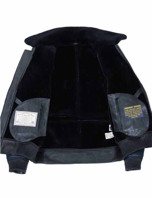 50% DE RÉDUCTION - VESTE DE VOL B-15 FAST EAGLE EN CUIR DE MOUTON BLEU MARINE [ÉPUISÉ]