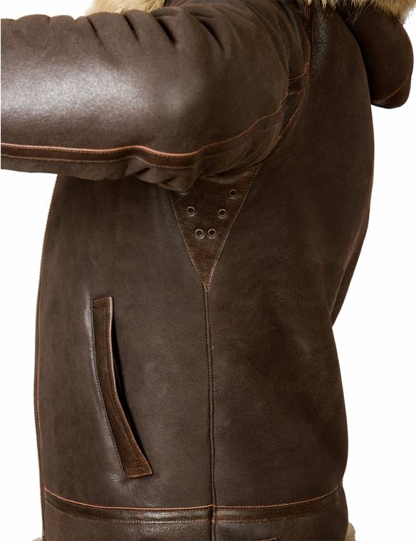 VESTE DE PILOTE EN LAINAGE B-3 AVEC CAPUCHE [LIVRAISON GRATUITE AUJOURD'HUI]