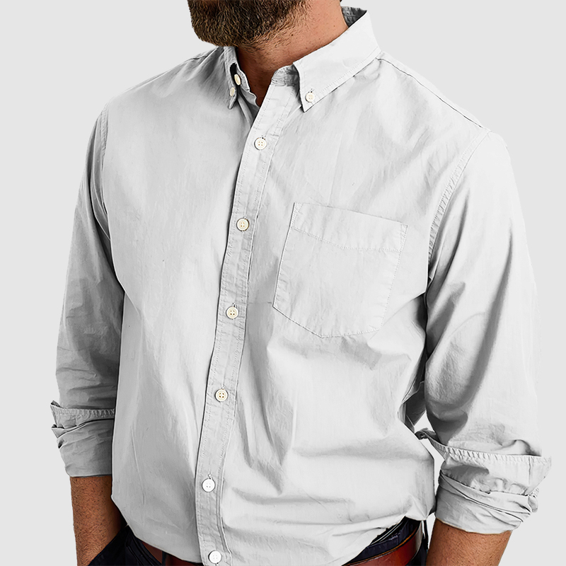 Chemise pour homme en coton peigné anti-rides