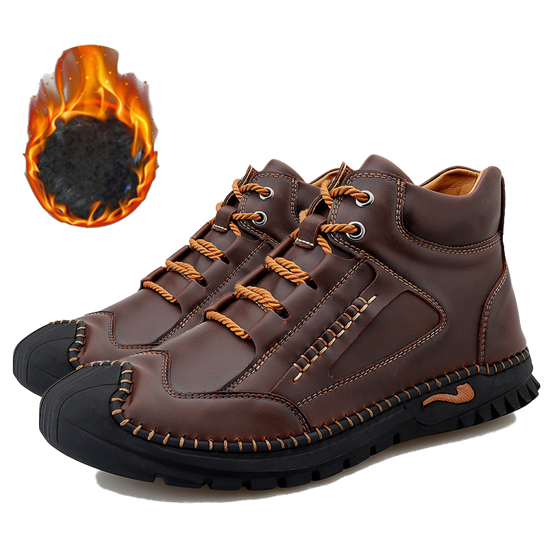 (🔥BLACK FRIDAY SALE - 70% OFF)-Stitched Hand-Sewn Cowhide Medical Shoes - Increase Muscle Relaxation