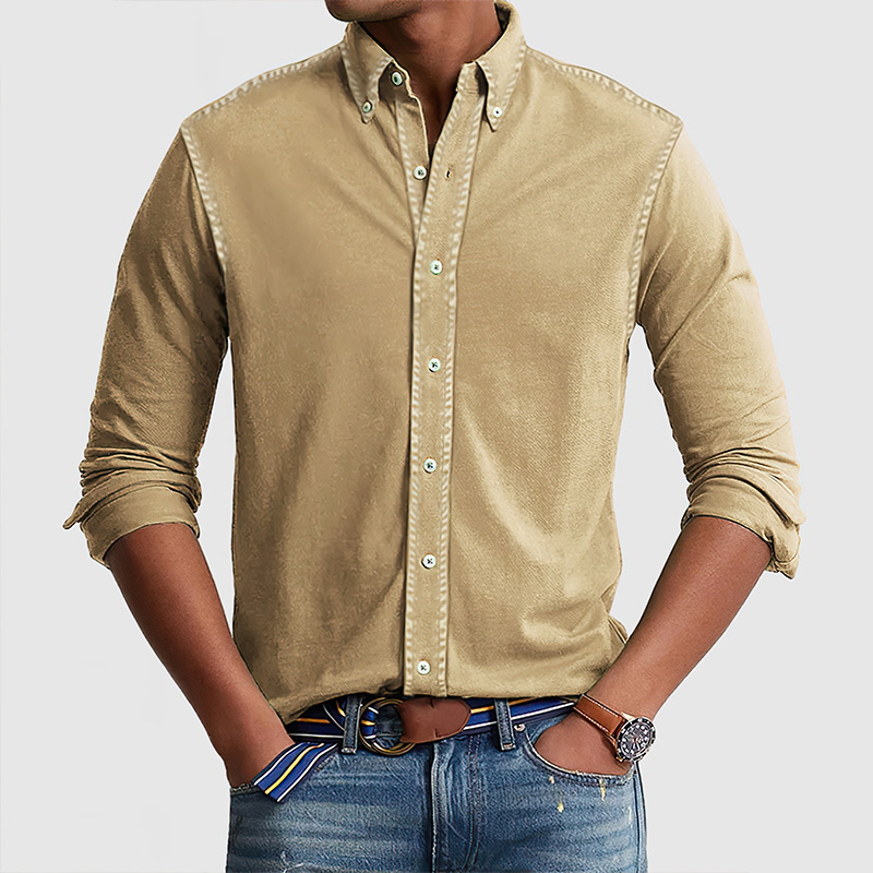Chemise en coton lavé vintage pour homme
