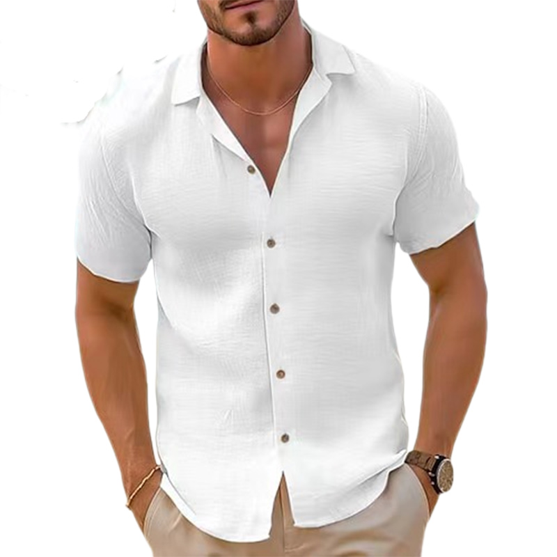 Chemise à manches courtes pour hommes, idéale pour les vacances à la plage