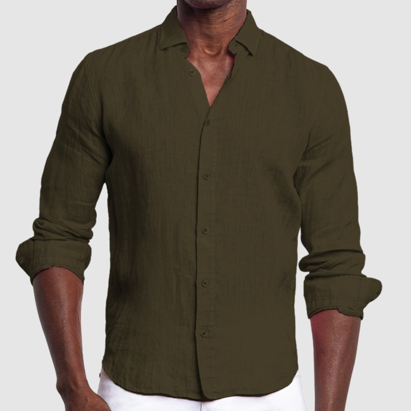 Chemise à manches longues vintage pour homme