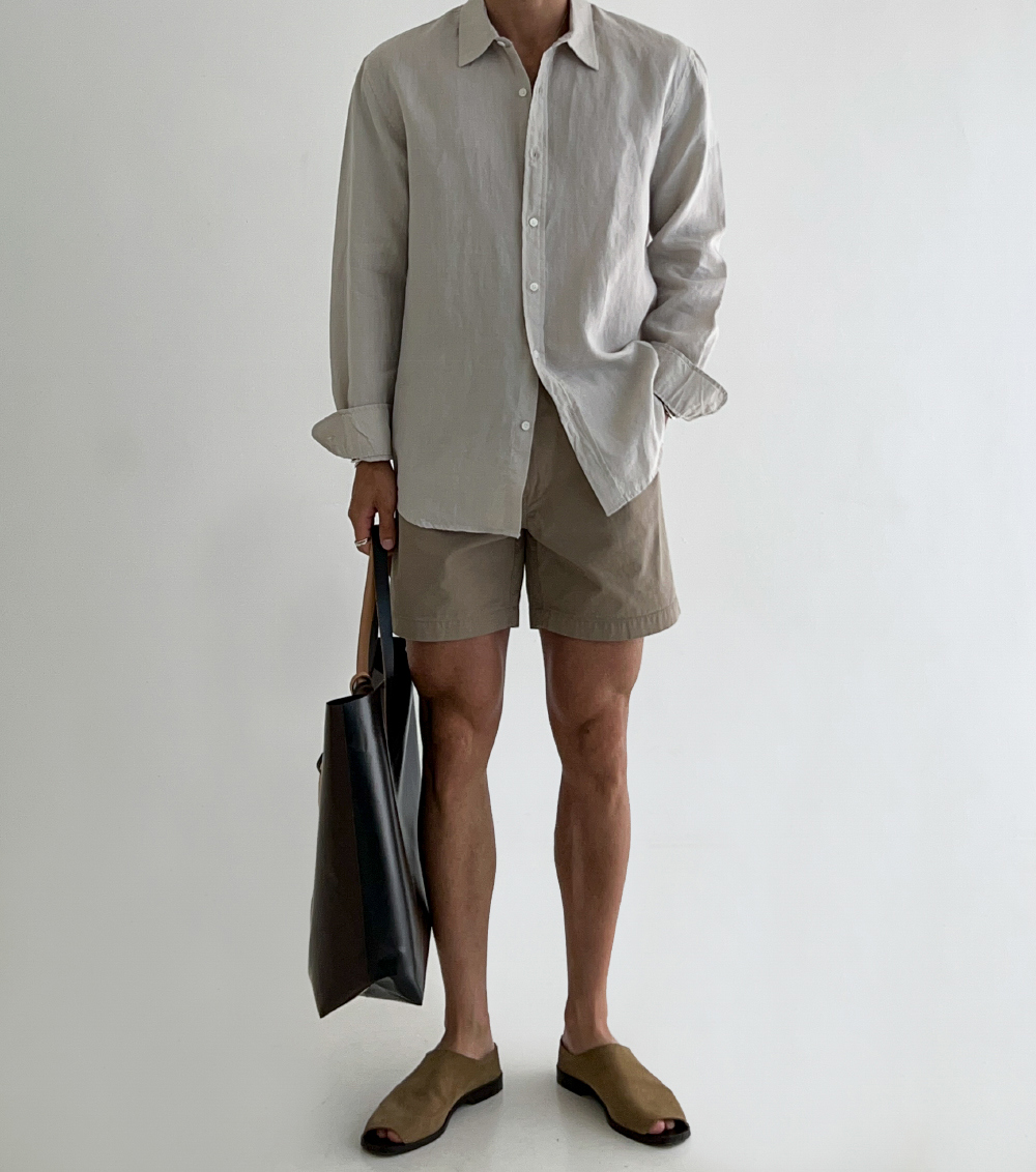 Chemise en lin unie simple pour l'été