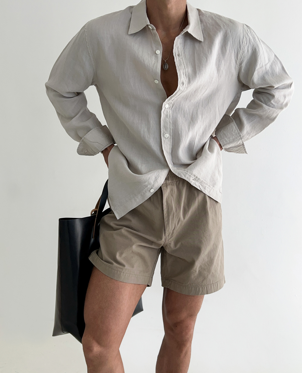 Chemise en lin unie simple pour l'été