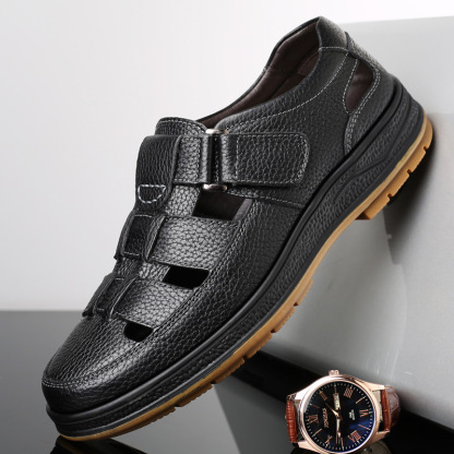 Leren casual sandalen voor mannen - Questy