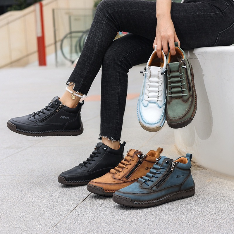 [Copy]Bottes décontractées en cuir pour hommes – Confortables pour la marche et la conduite (‑70% Offre Limitée)